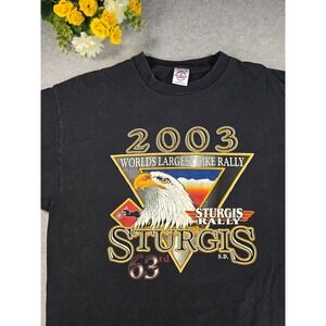 Vintage Delta Sturgis Bike Rally 2003 TShirt XL Black 63rd Annual Double Sided